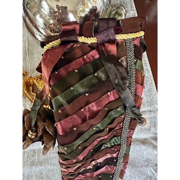 Katherine's Collection Wayne Kleski Christmas Stocking ribbon woven 24” velvet - Picture 10 of 16
